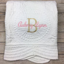 Personalized Baby Quilt | Monogrammed Baby Blanket | Embroidered Baby Gift for Girls