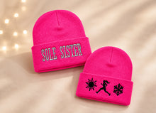 SOLE SISTER Embroidered Pink Knit Beanie