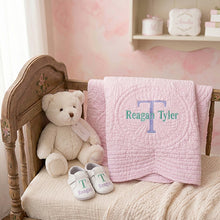 Personalized Baby Quilt | Monogrammed Baby Blanket | Embroidered Baby Gift for Girls
