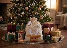 Personalized Santa Sacks and Reindeer Christmas Gift Bag