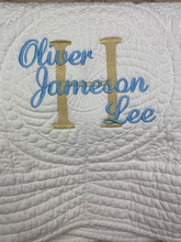 Monogrammed Baby Quilt, Personalized Blanket, Gold Monogrammed Blanket, Boy Quilt, Crib